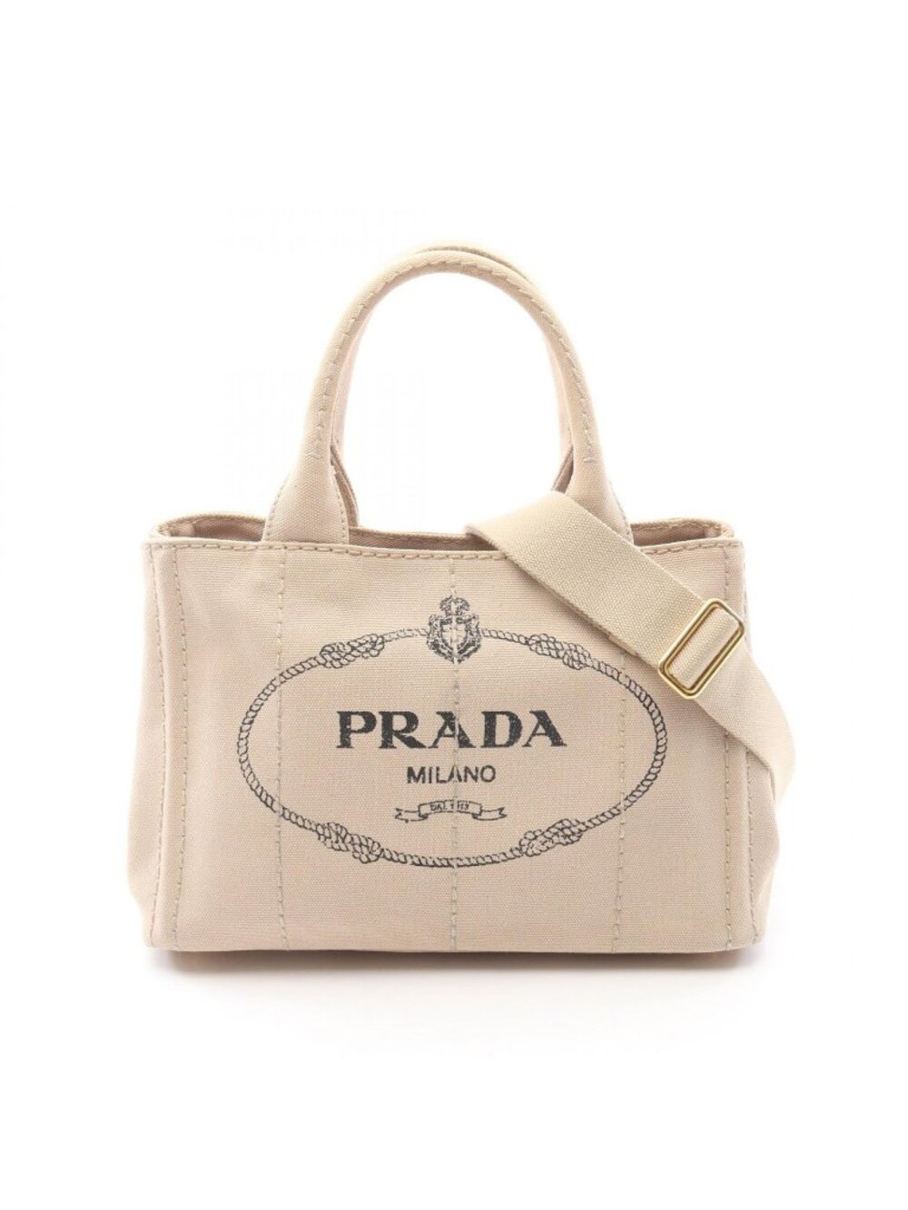 Prada Tote Canapa 2-Way Beige Canvas - Picture 1 of 10